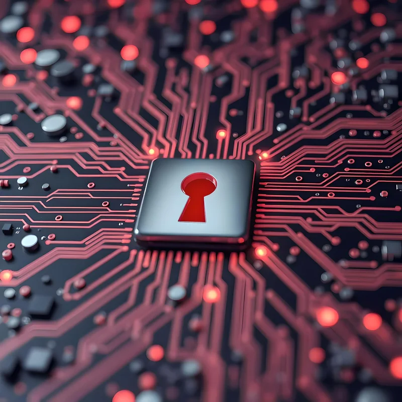 Abstract digital security illustration representing private, offline data